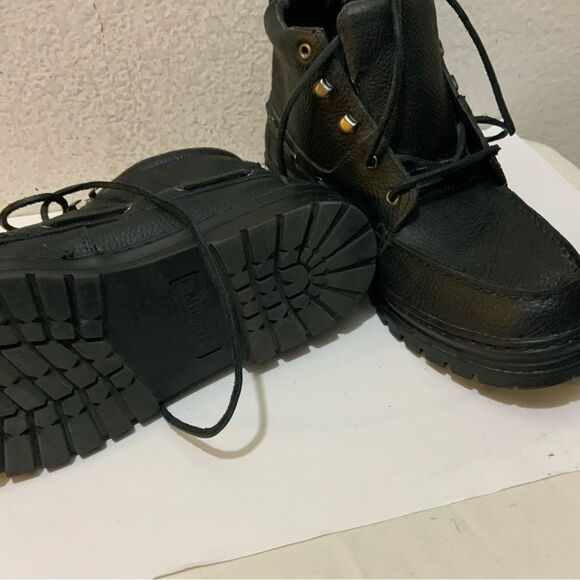 Justin Boots Men’s Size 9.5 M Black Leather Chukka Ankle Work Casual Style 985 - Picture 9 of 15